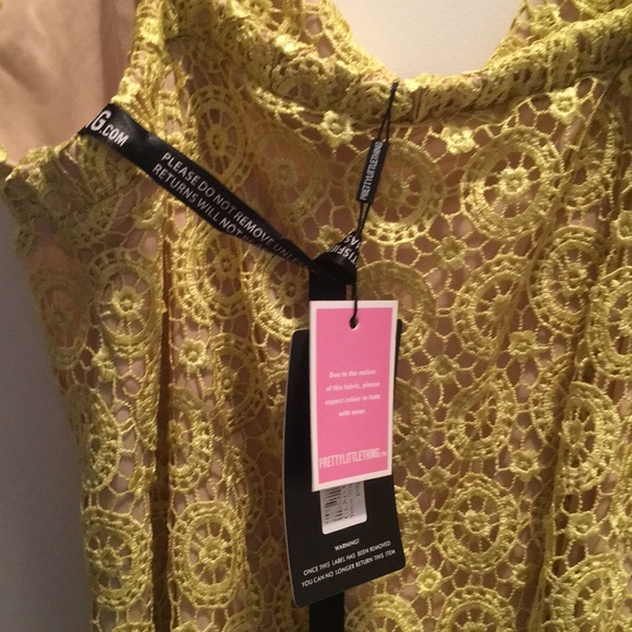 PrettyLittleThing yellow lace bodycon dress 💛 - Picture 4 of 4